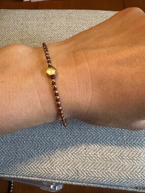 Gold and Red Handmade Bracelet